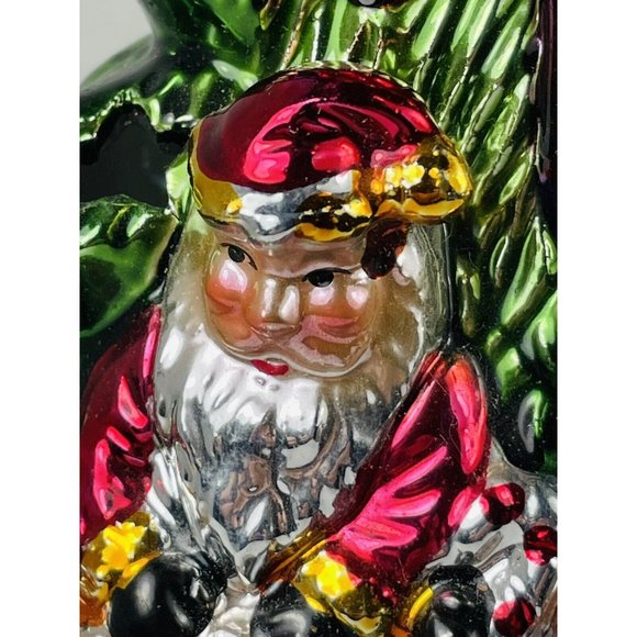 Christmas Tree Tea Light Votive Candle Holder Ceramic Santa’s Collection Vintage - Picture 7 of 12